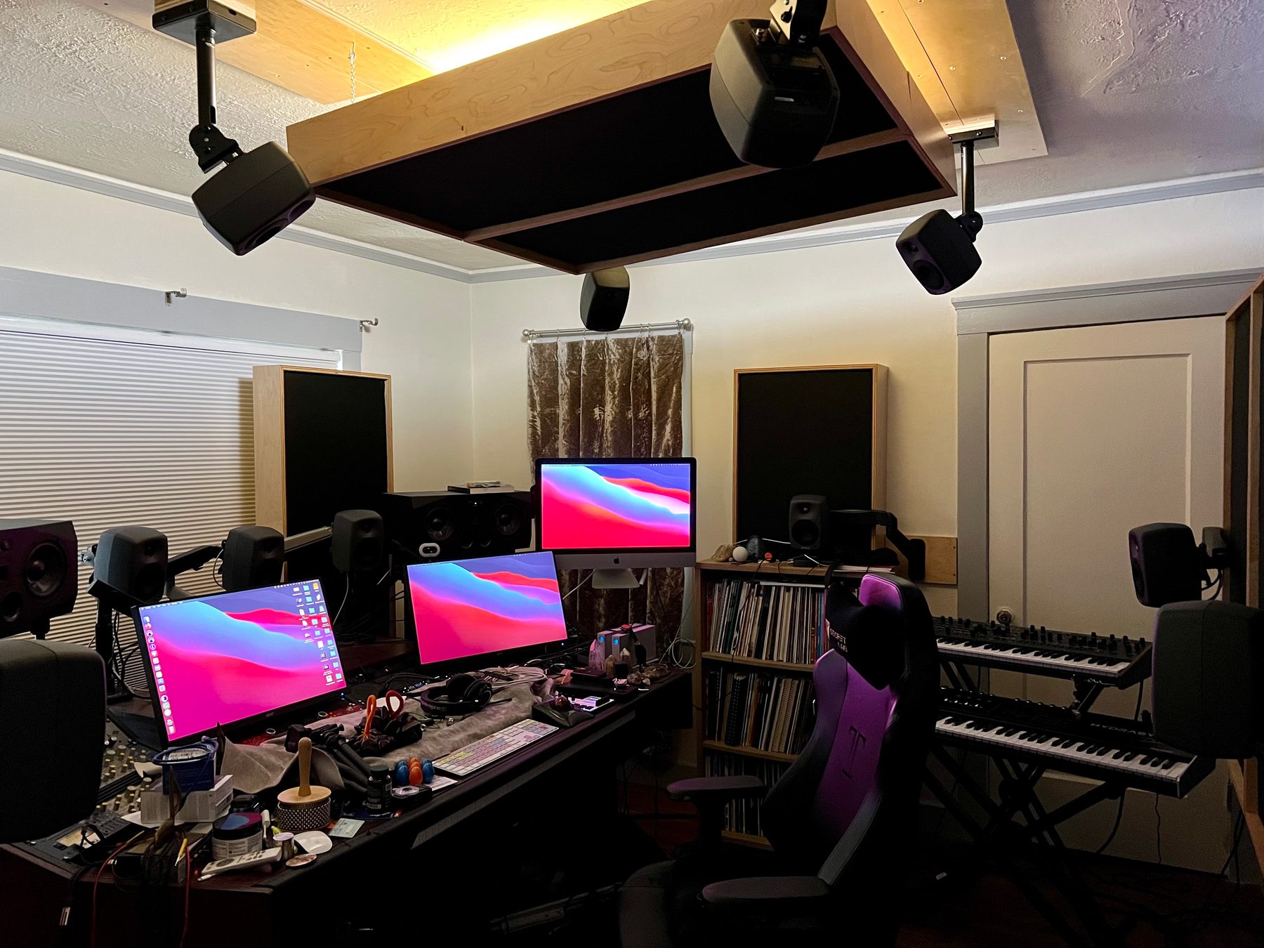The 7.1.4 Genelec control room at Fool's Gold Studios