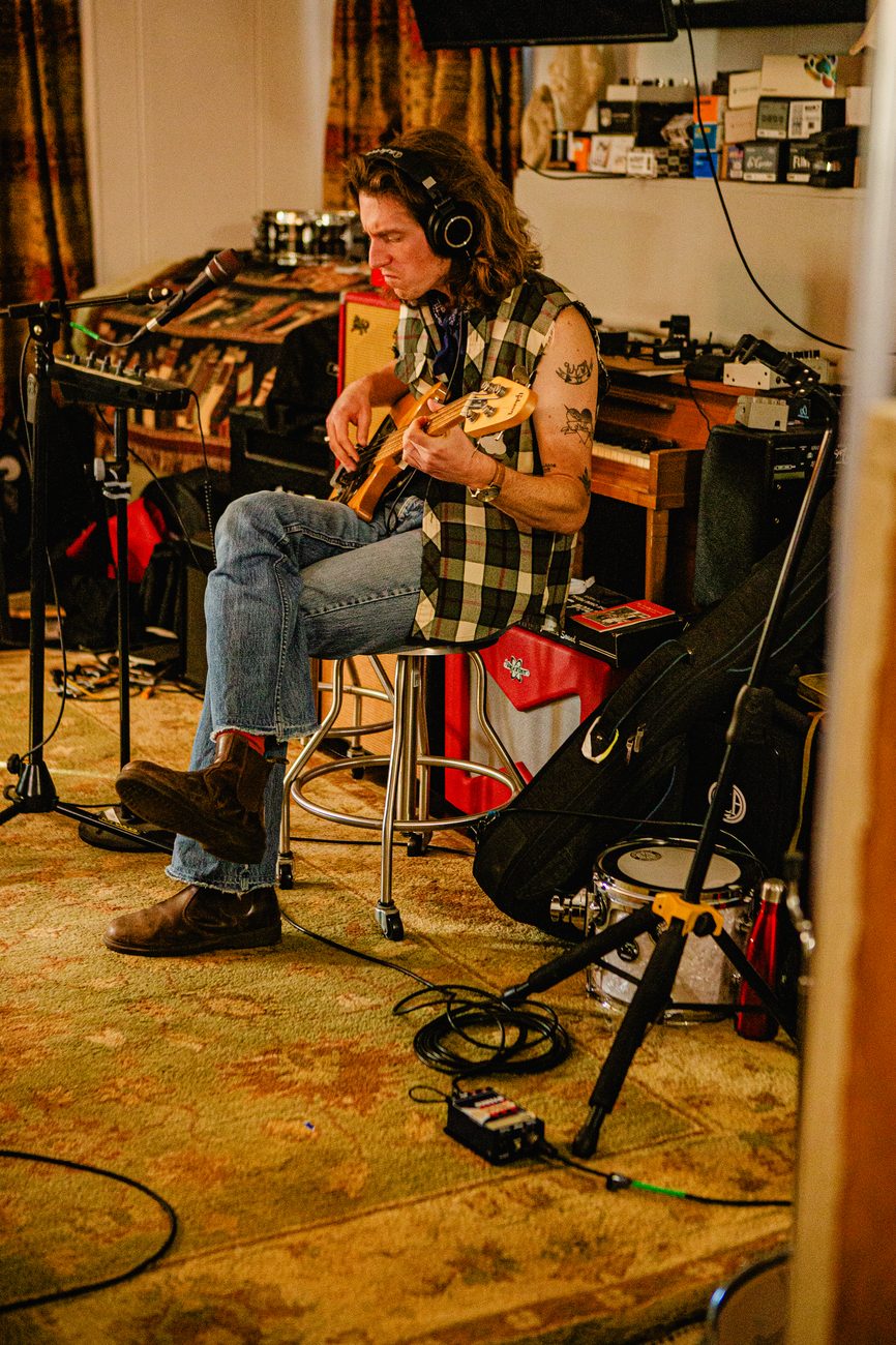 Bass overdub during the Honky Tonk Wisdom sessions